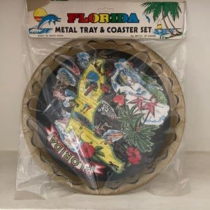🍹🦩🍊 Vintage Florida Metal Tray | Broken Shaker x Miami x Cocktail Tray 🍊🌴🚤